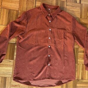Men's Rust Corduroy Shirt